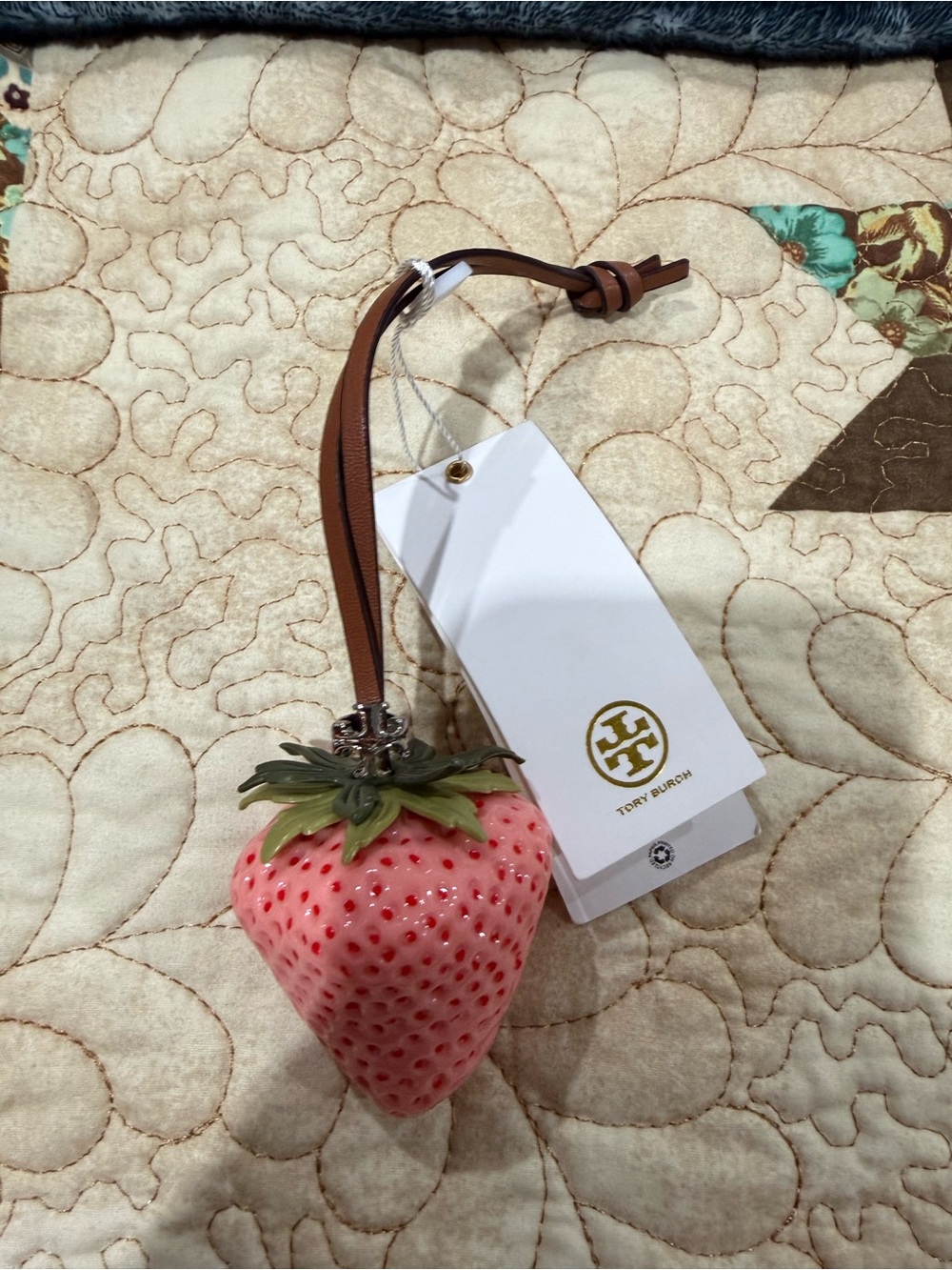Tory Burch strawberry bag charm nwt